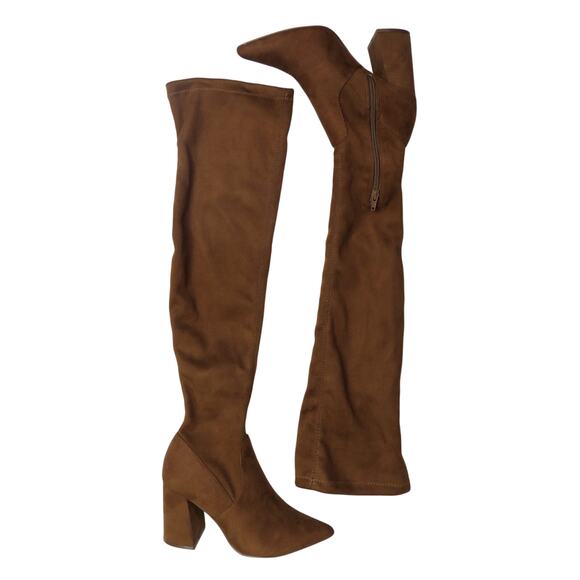 Steve Madden Women's Jacoby Thigh High Over The Knee Boots Brown Suede Tall 6 - Picture 3 of 6
